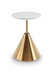 Gillmore Space Iona Collection Round Side Table with Brass Base