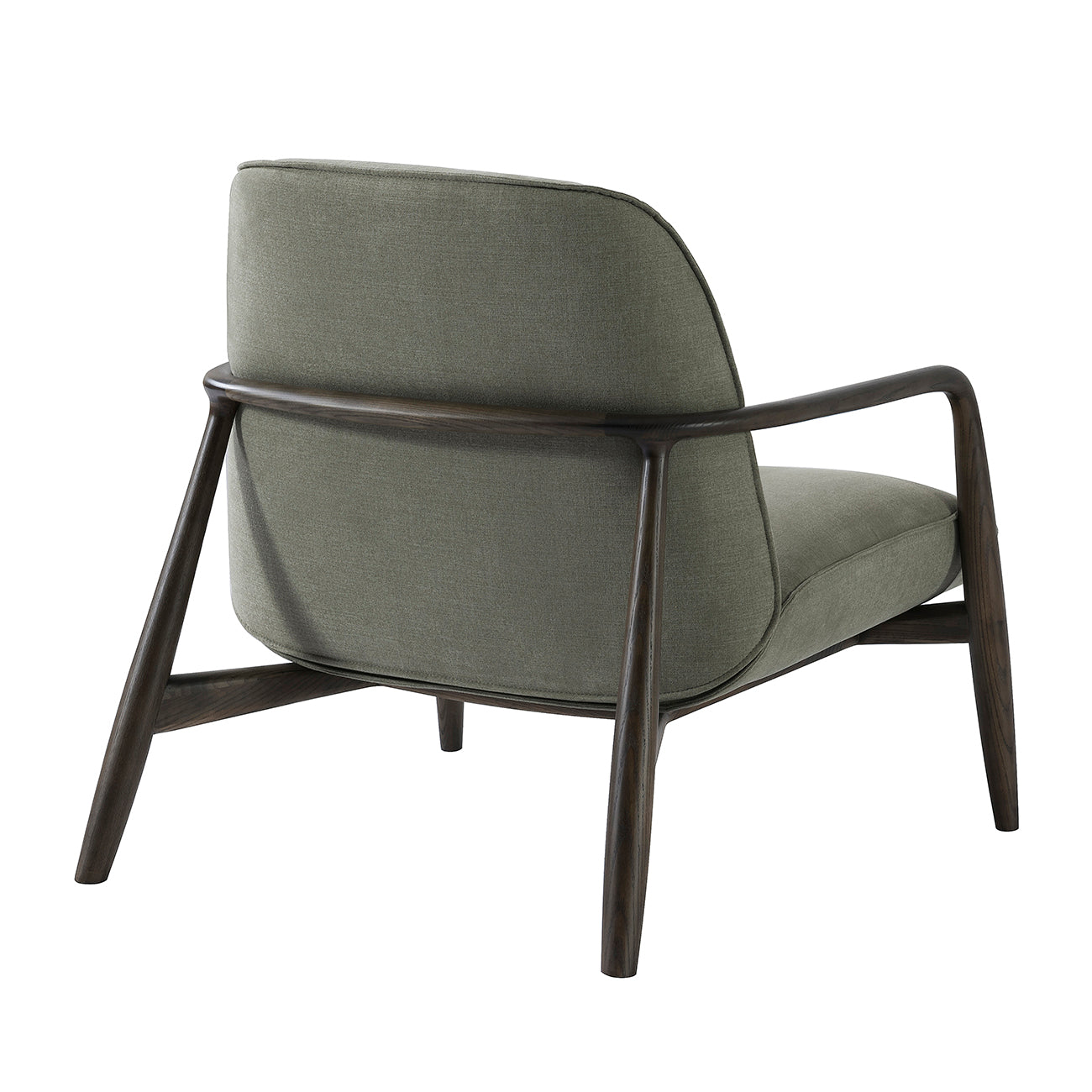 Egerton Occasional Chair With Wooden Arms and Green Fabric
