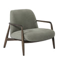 Egerton Occasional Chair With Wooden Arms and Green Fabric