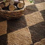 Origin Diamond Jute Rug | Natural Brown