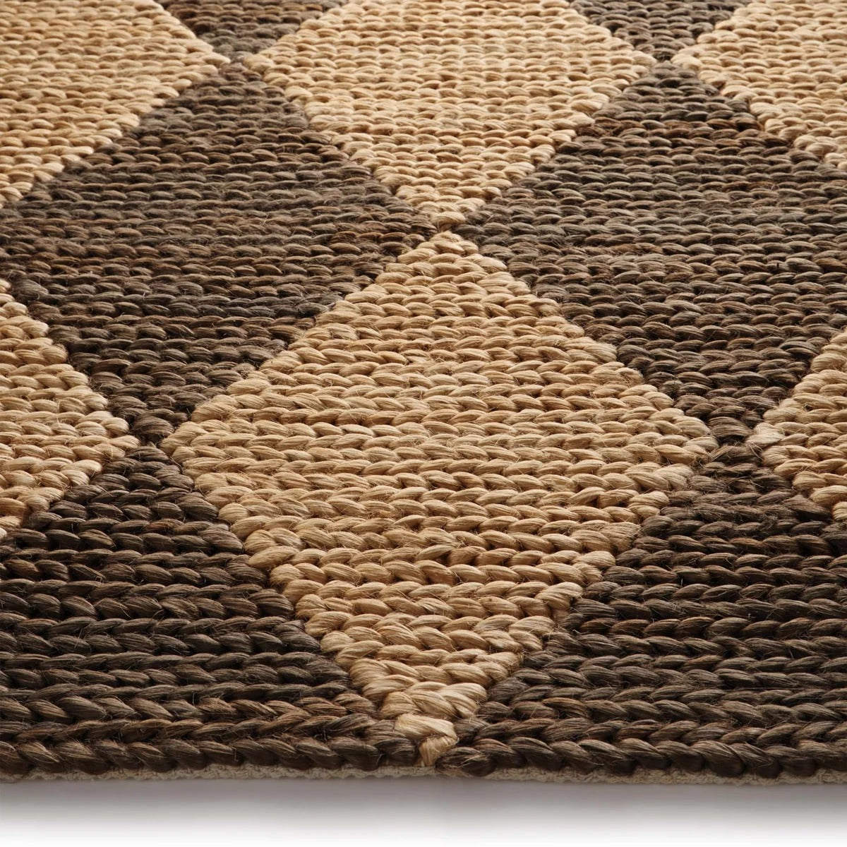 Origin Diamond Jute Rug | Natural Brown