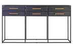 Judd Black Finish 6 Drawer Console Table