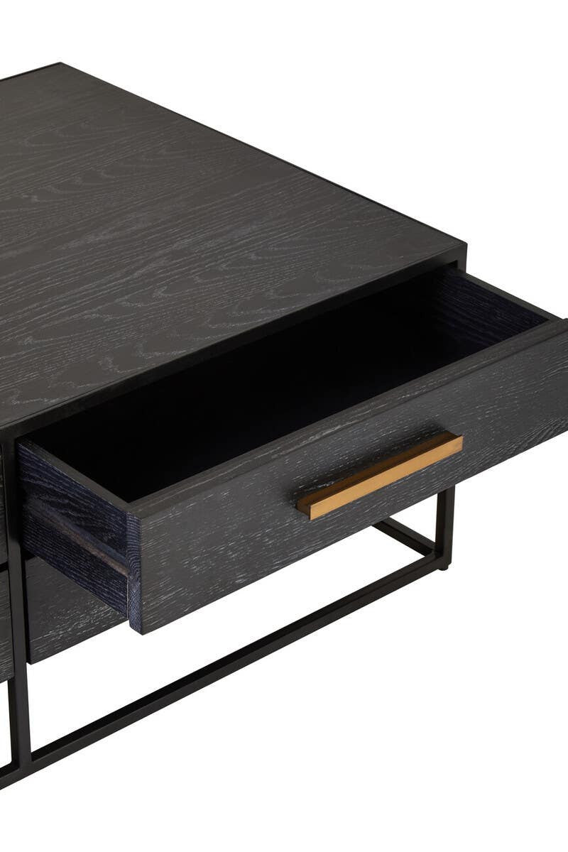 Judd Black Finish 8 Drawer Coffee Table