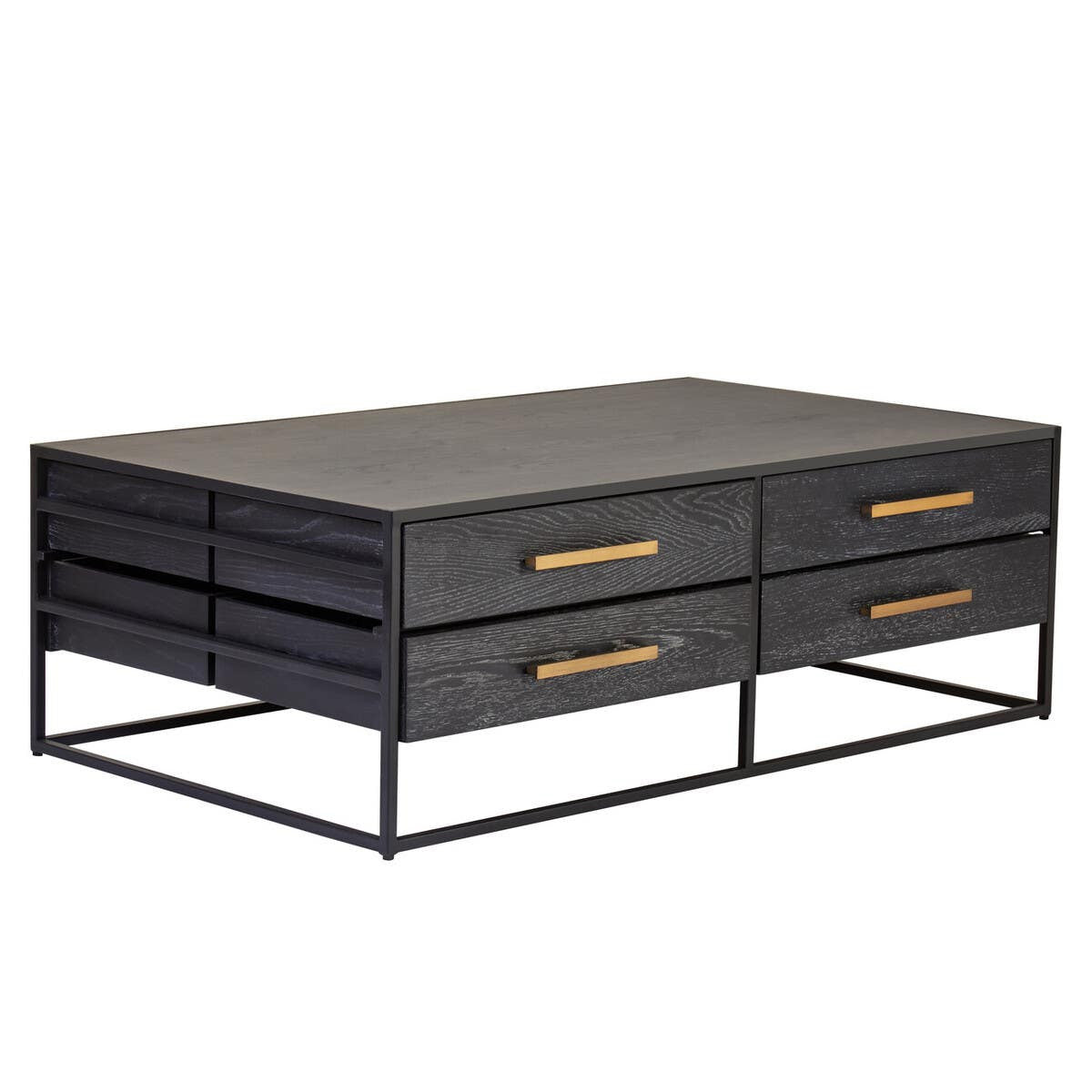 Judd Black Finish 8 Drawer Coffee Table