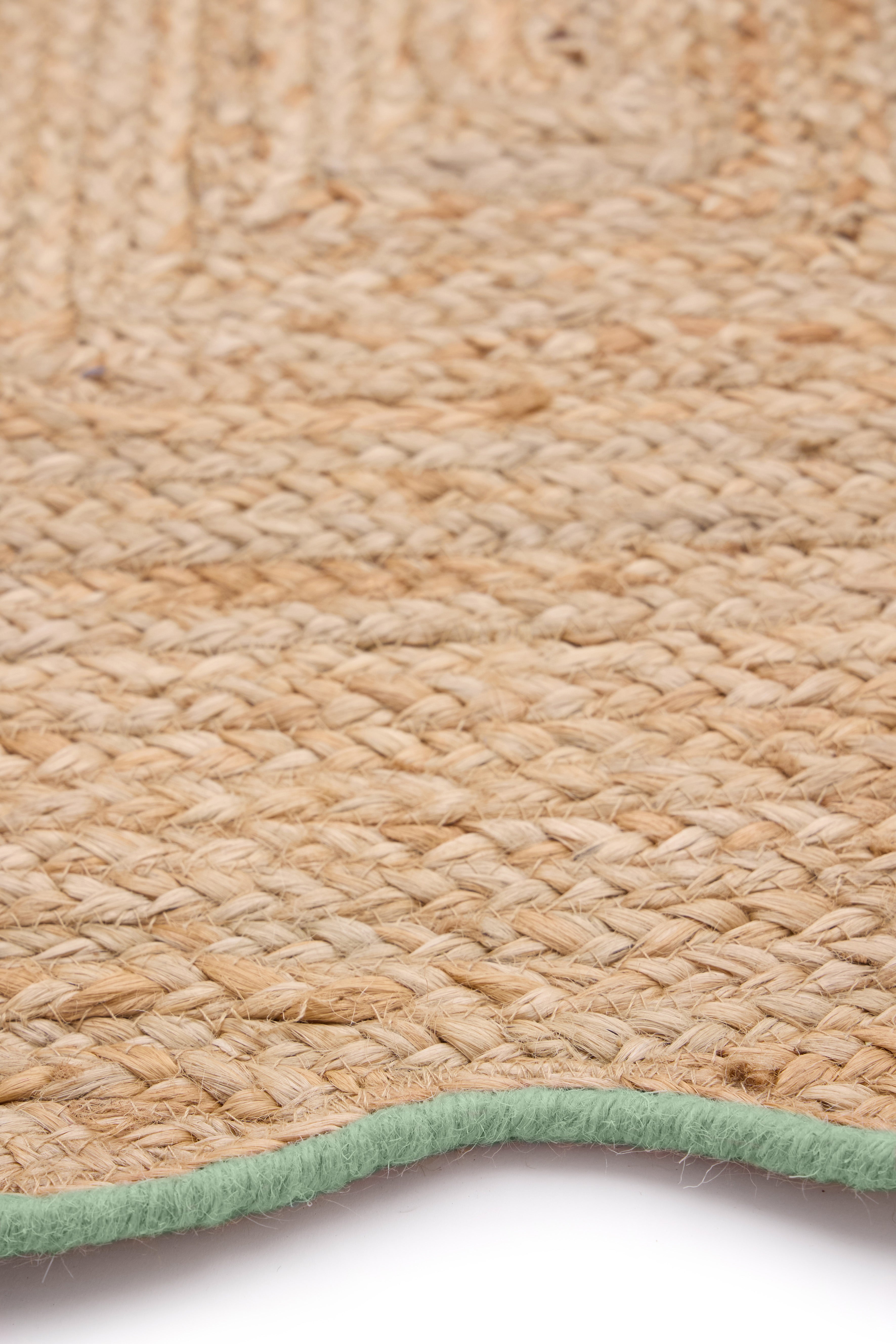 Living Room Rug Jute Edge Green by Origins | Furniture Folio
