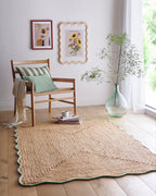 Living Room Rug Jute Edge Green by Origins