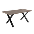 Pershore Wooden table with black metal legs on a white background