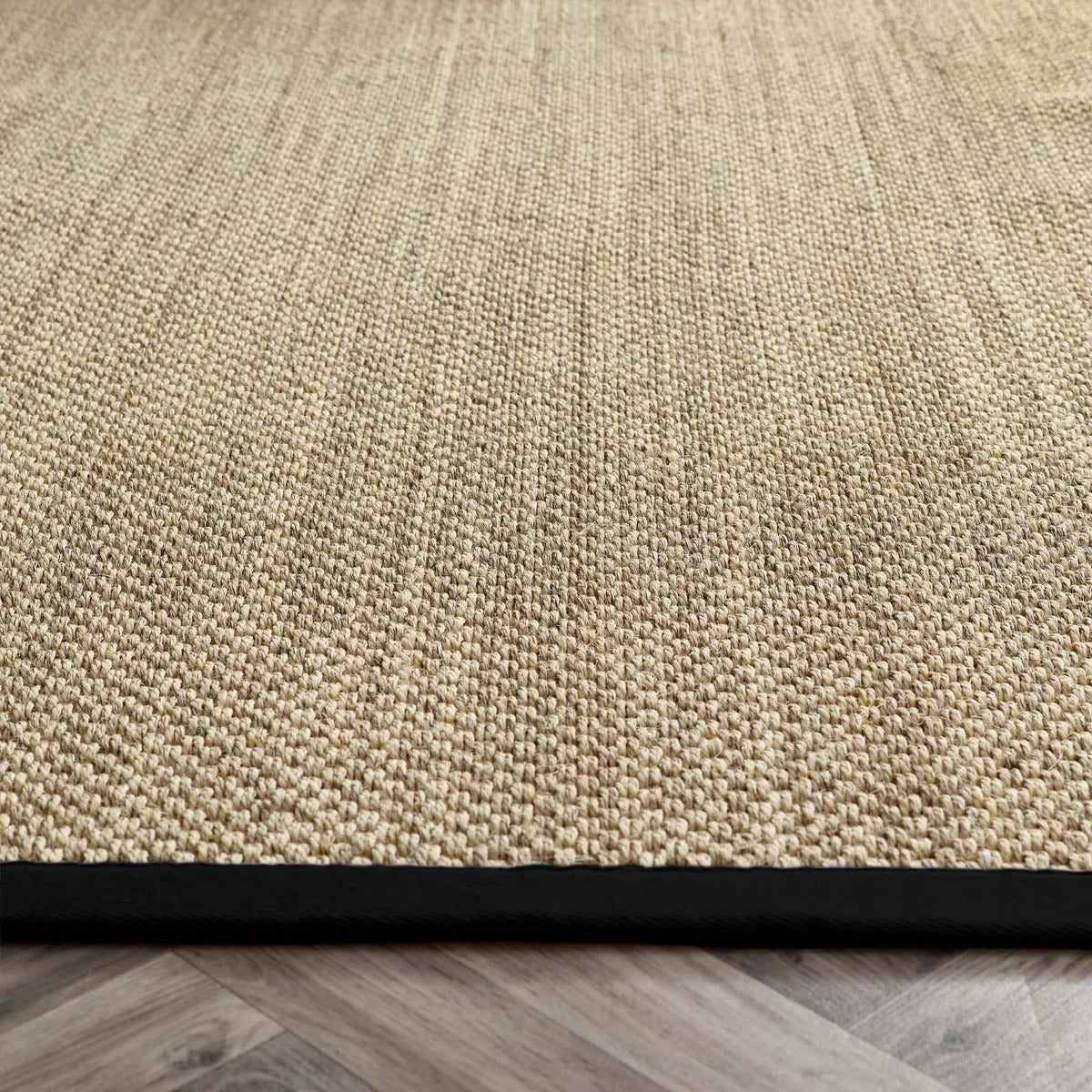 Origins Sisal Rug - Light Beige with Black Border