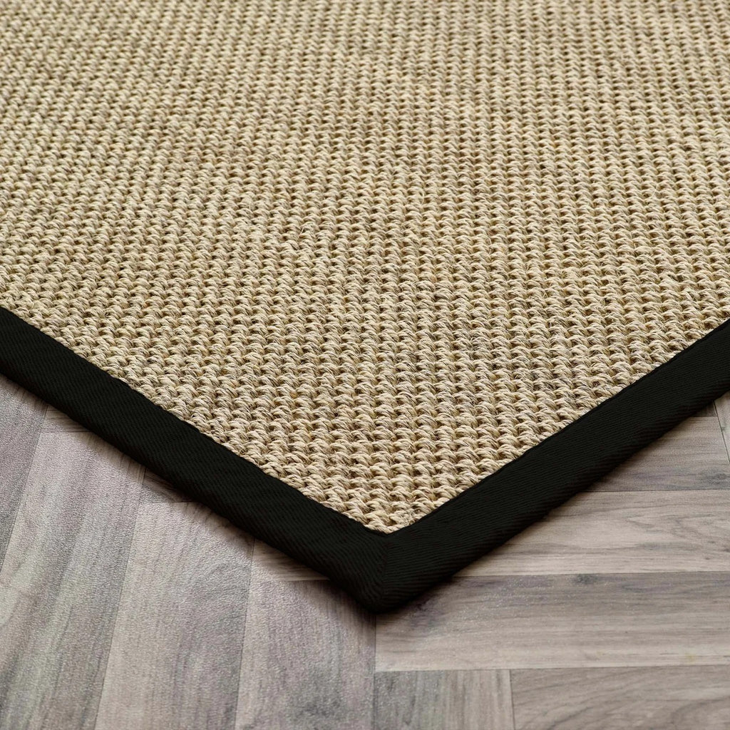 Origins Sisal Rug - Light Beige with Black Border