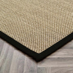 Origins Sisal Rug - Light Beige with Black Border