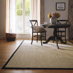 Origins Sisal Rug - Light Beige with Black Border