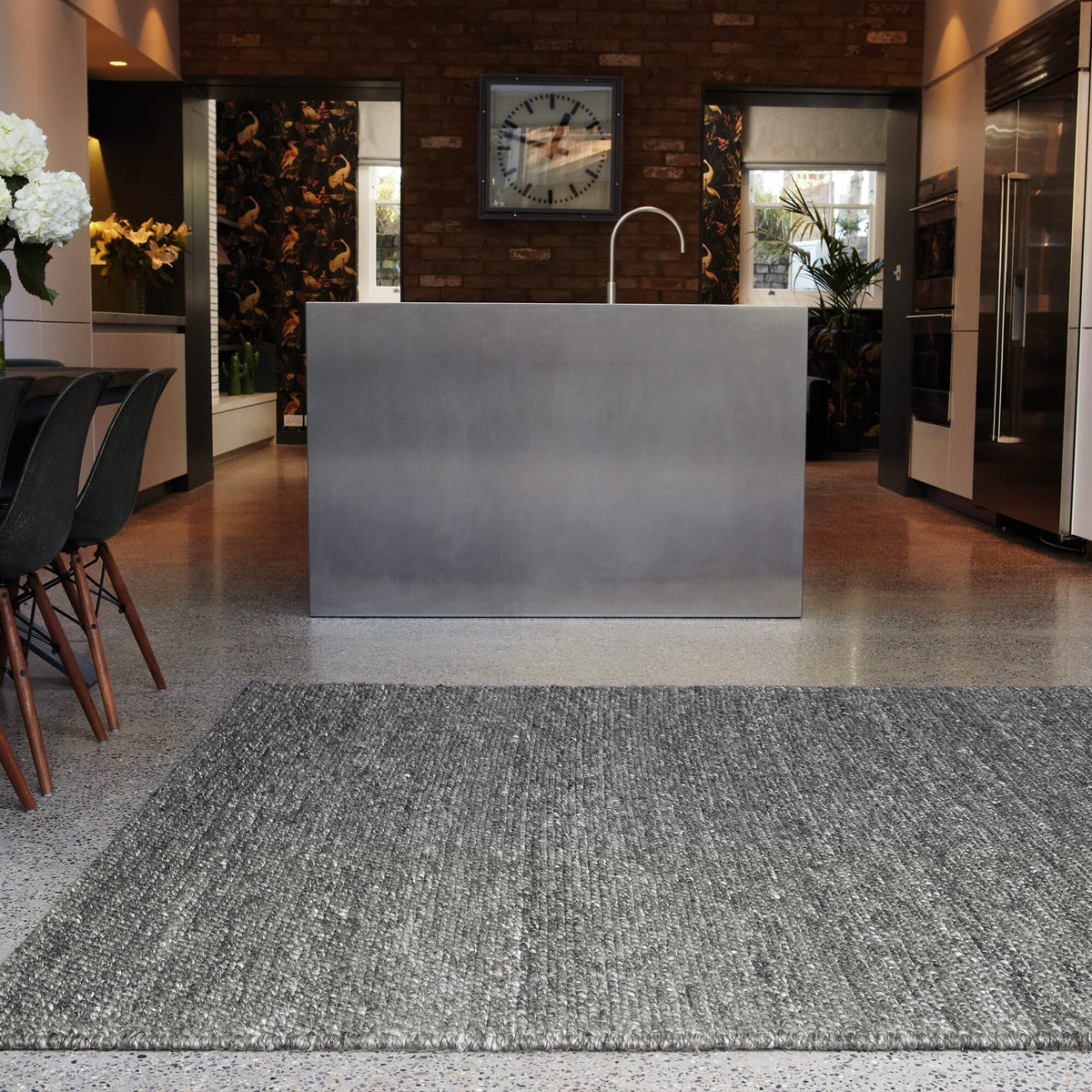 Katherine Carnaby Coast charcoal hand spun wool rug cs01