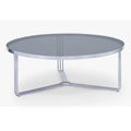 Gillmore Space Finn Collection Large Circular Coffee Table with Chrome Frame