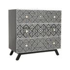 Fusion Black and Mother of Pearl Chest of 3 Drawers