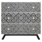 Fusion Black and Mother of Pearl Chest of 3 Drawers