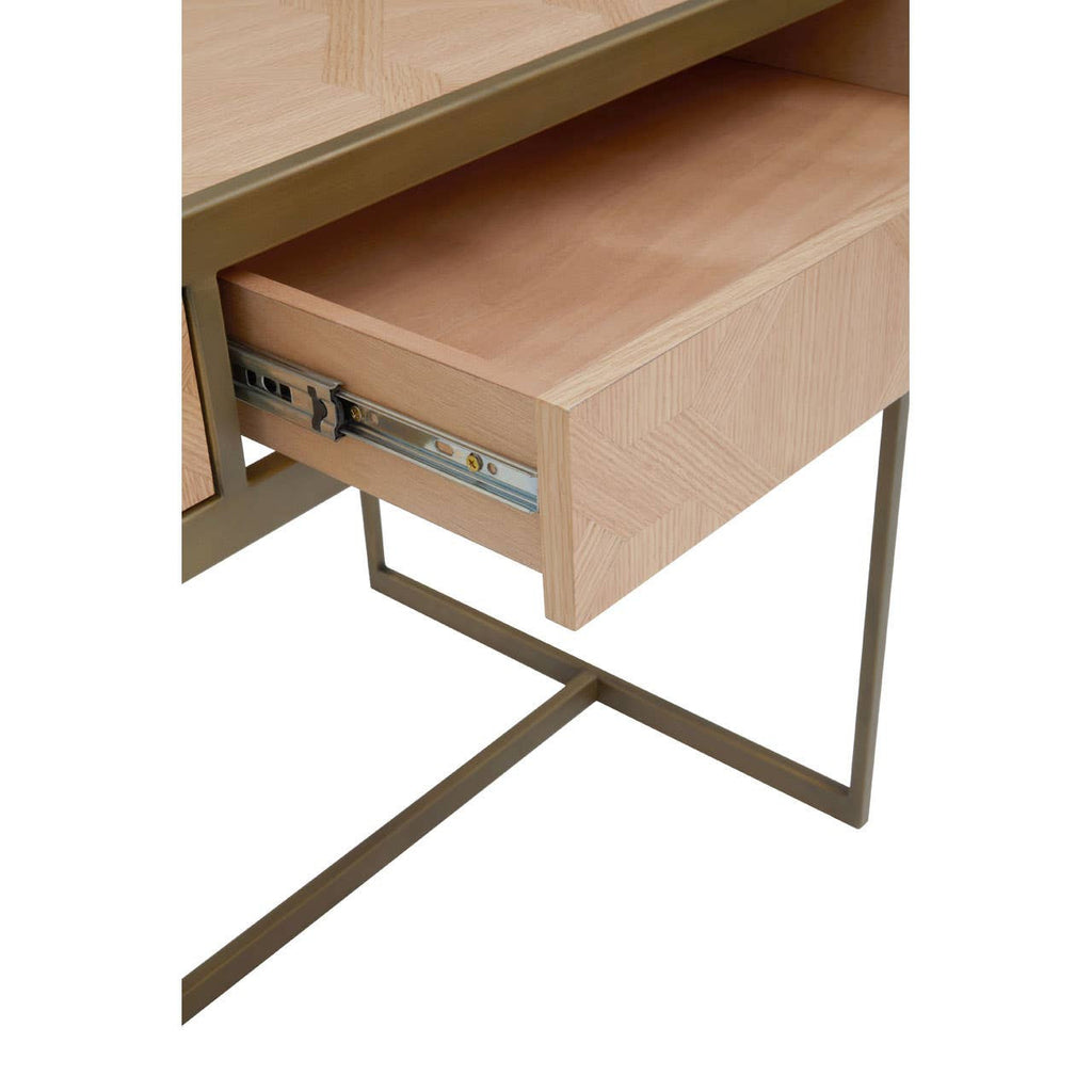 Grenoble Desk with 2 drawers in oak veneer
