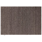 A rectangular woven area rug in a dark brown and gray heathered pattern, shown flat against a white background.