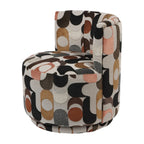 Patterned armchair with abstract design on a white background