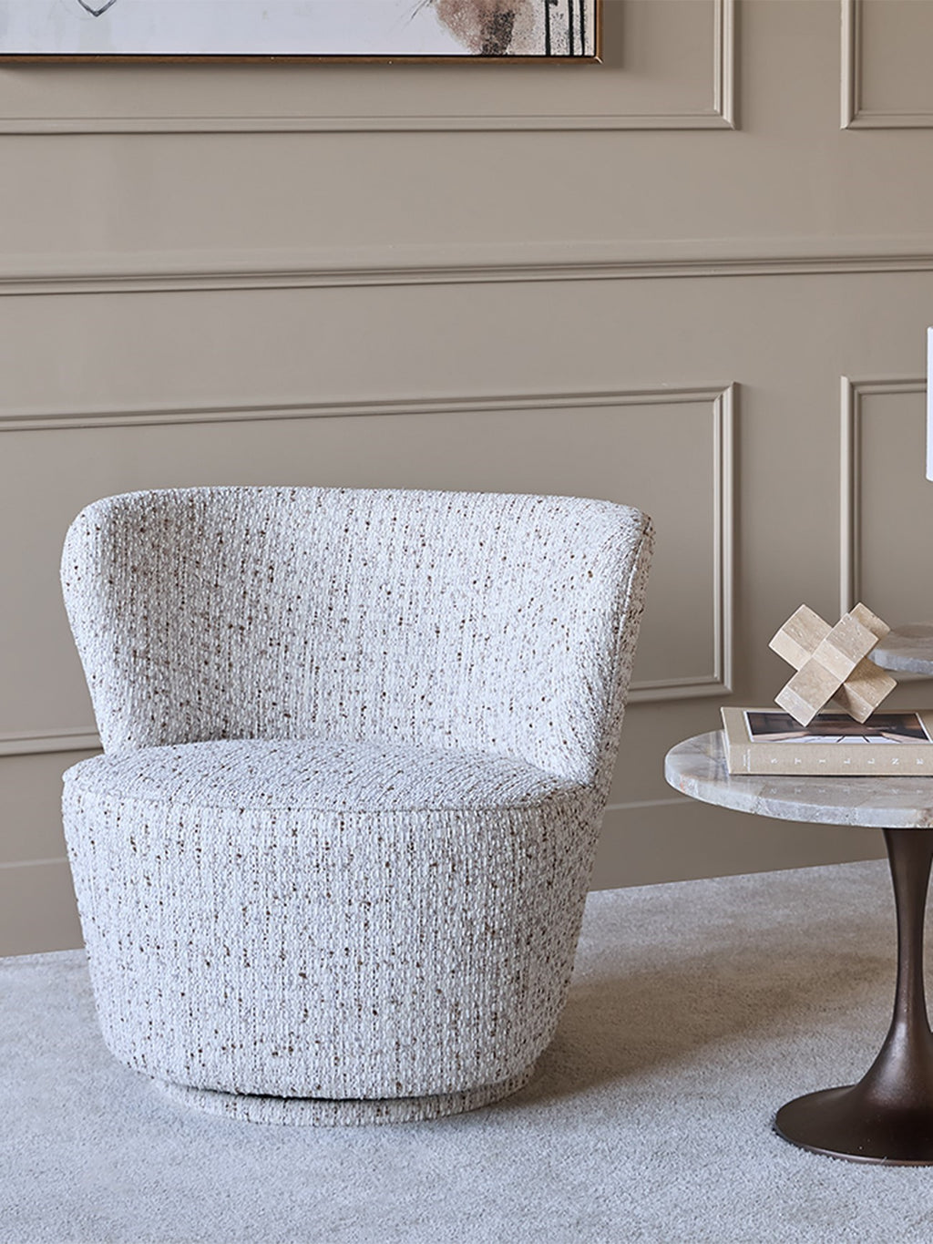 Roehampton Textured Slub Swivel Chair