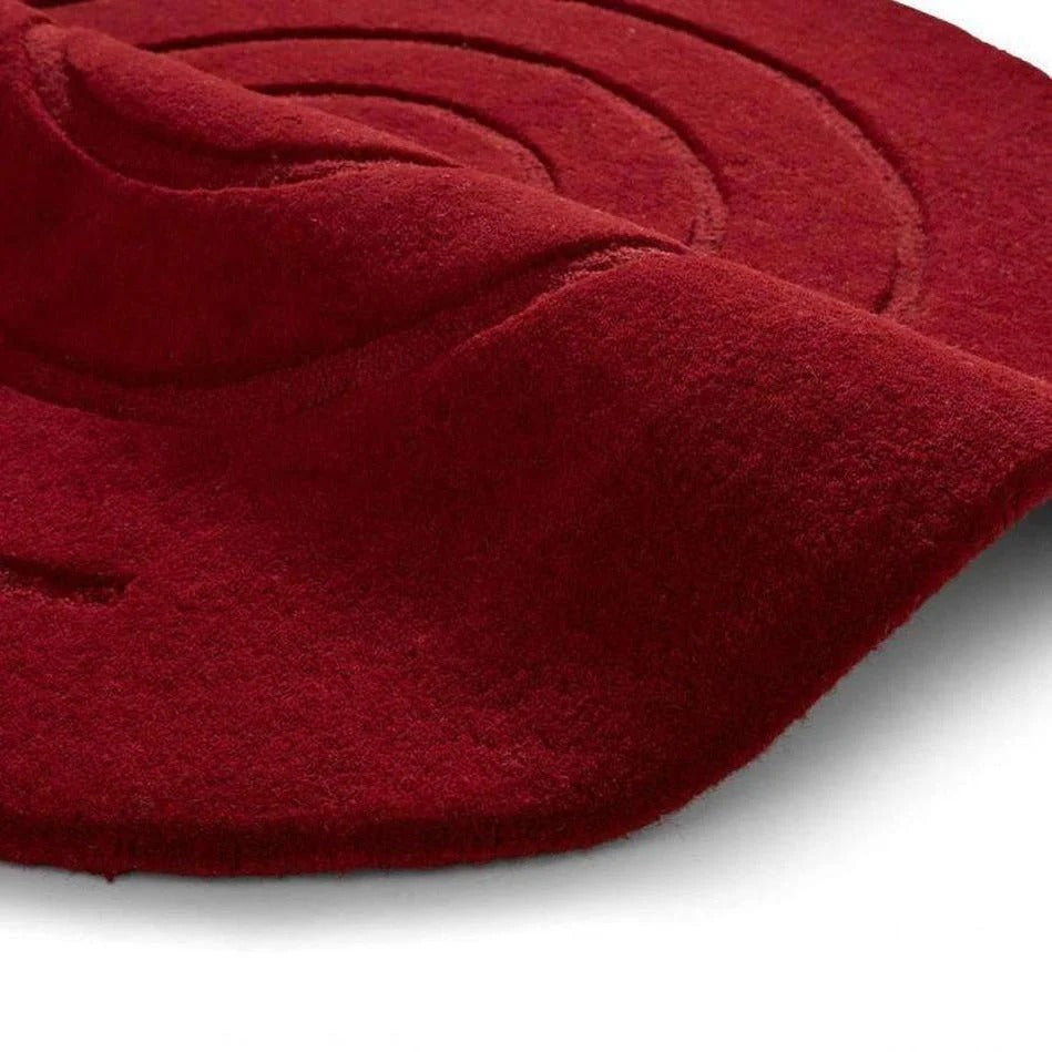 Think Rugs Hand Tufted Wool Collection - Spiral Red
