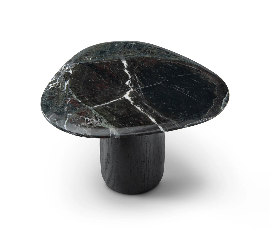 Basilca Side Table - Matte Black Marble