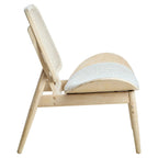 Vinsi Grey Fabric and Washed Elm Wood Chair with Cane Back