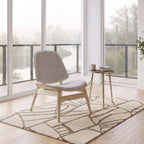 Vinsi  Fabric and Washed Elm Wood Chair