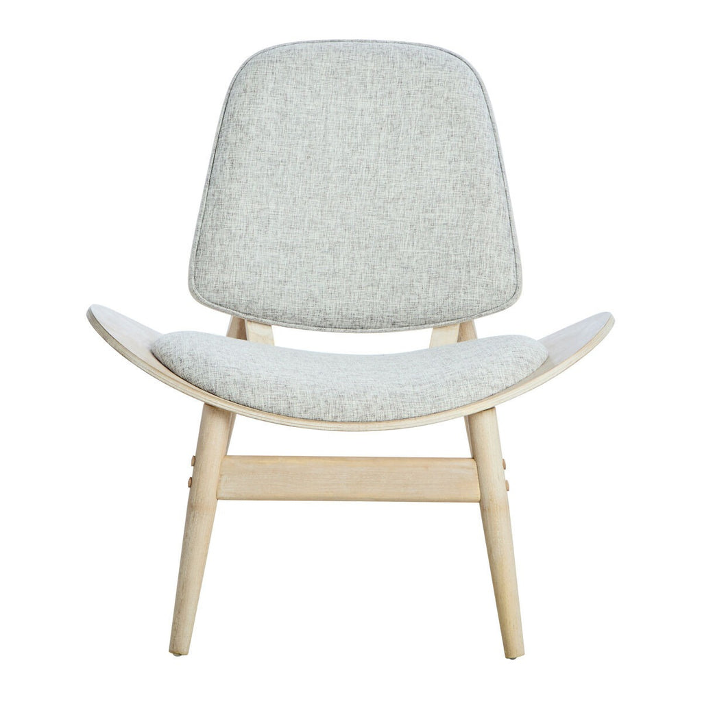 Vinsi  Fabric and Washed Elm Wood Chair