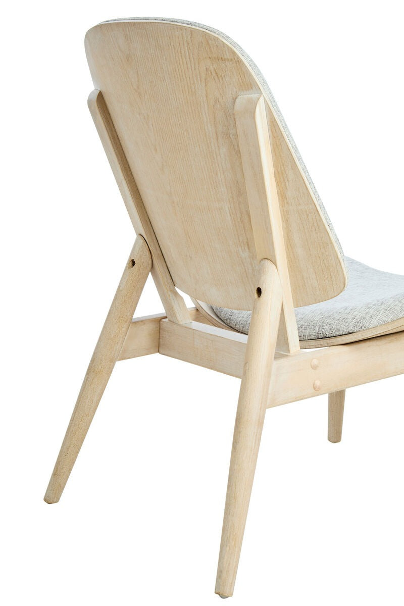 Vinsi  Fabric and Washed Elm Wood Chair