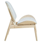 Vinsi  Fabric and Washed Elm Wood Chair