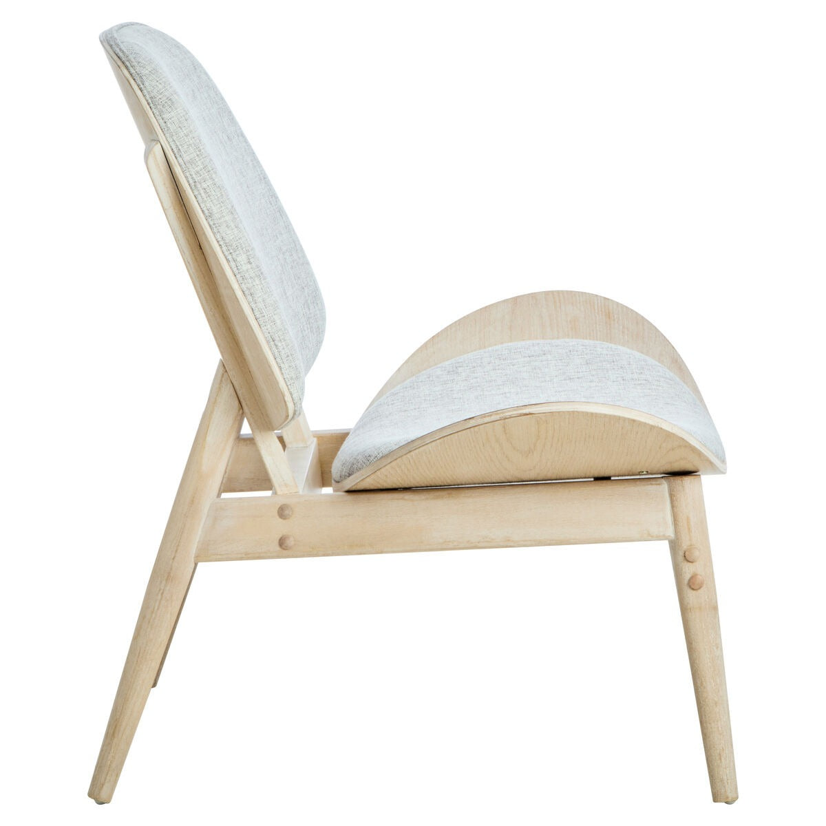 Vinsi  Fabric and Washed Elm Wood Chair