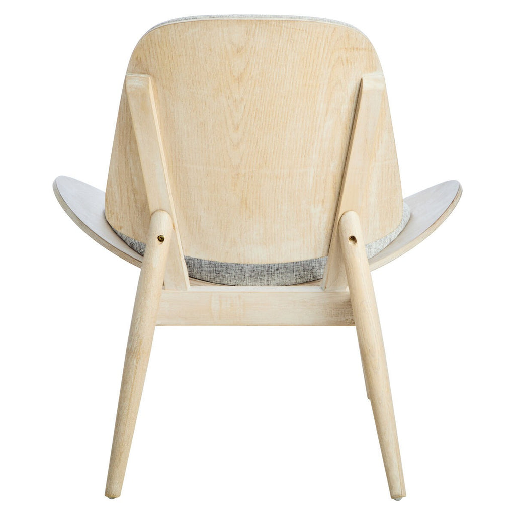 Vinsi  Fabric and Washed Elm Wood Chair