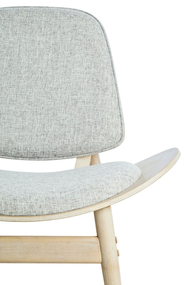 Vinsi  Fabric and Washed Elm Wood Chair