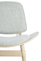 Vinsi  Fabric and Washed Elm Wood Chair