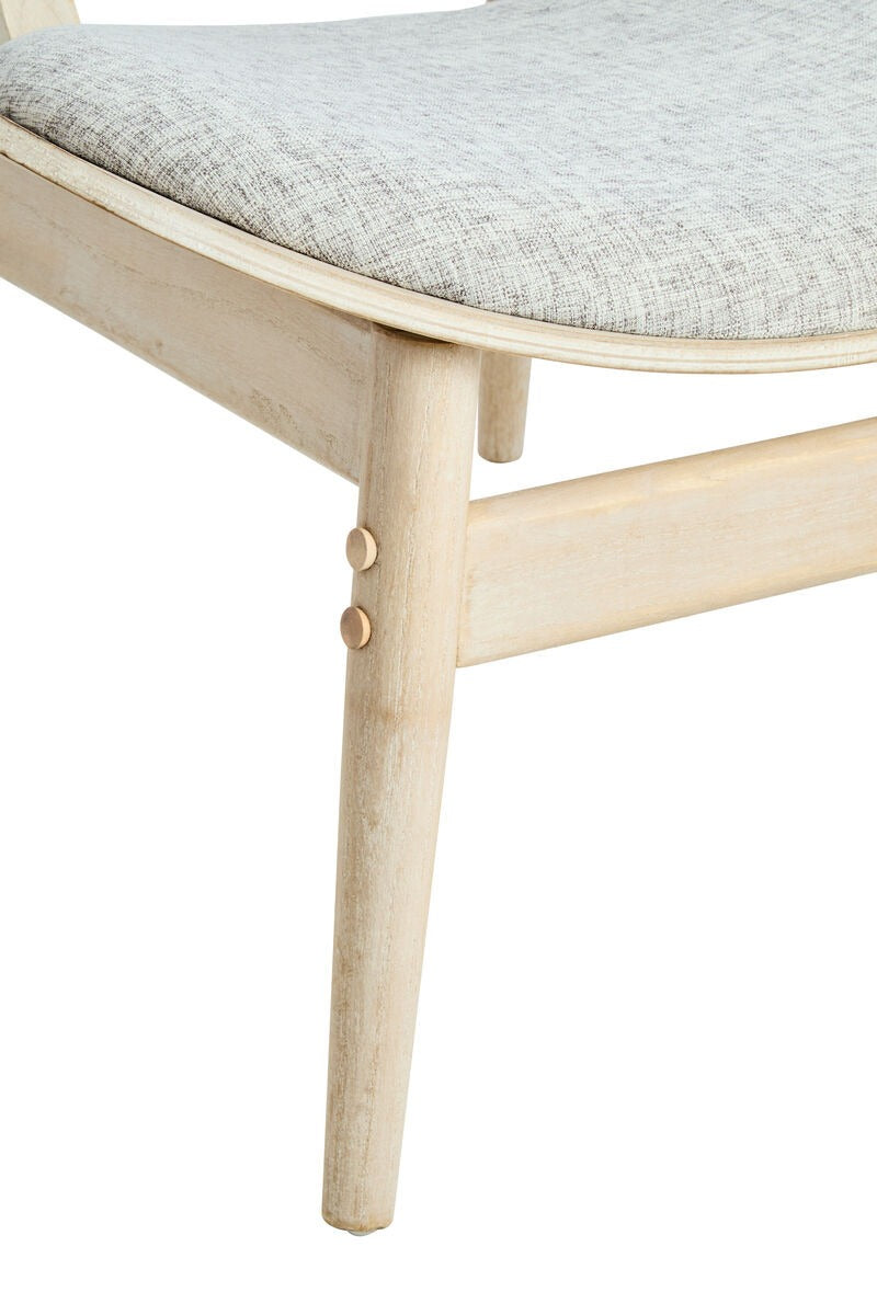 Vinsi  Fabric and Washed Elm Wood Chair