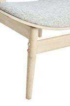 Vinsi  Fabric and Washed Elm Wood Chair
