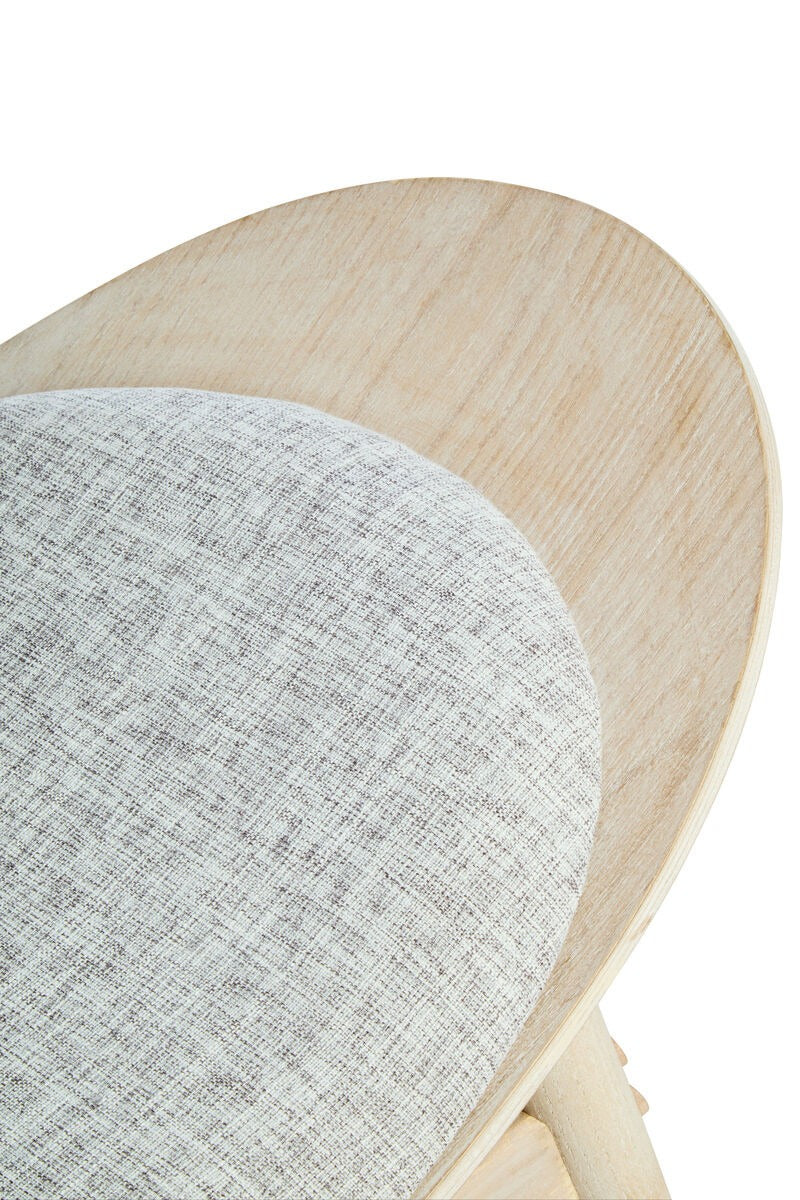 Vinsi  Fabric and Washed Elm Wood Chair