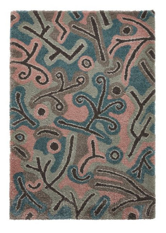 Think Rugs Machine Made Shaggy Collection - Royal Normadic A641 Pastel Multi