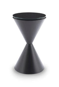 Gillmore Space Iona Collection Hourglass Side Table with Black Matt Powder Base