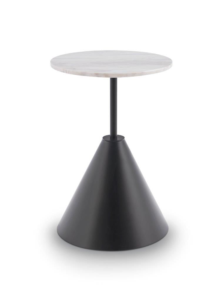 Gillmore Space Iona Collection Round Side Table with Black Matt Powder Base