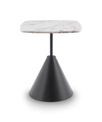 Gillmore Space Iona Collection Square Side Table with Black Matt Powder Base
