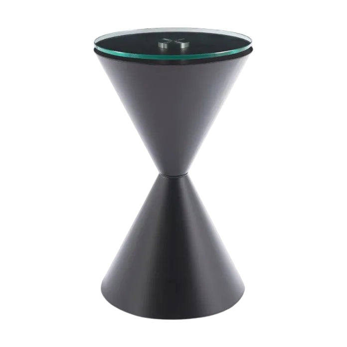 Gillmore Space Iona Collection Hourglass Side Table with Black Matt Powder Base
