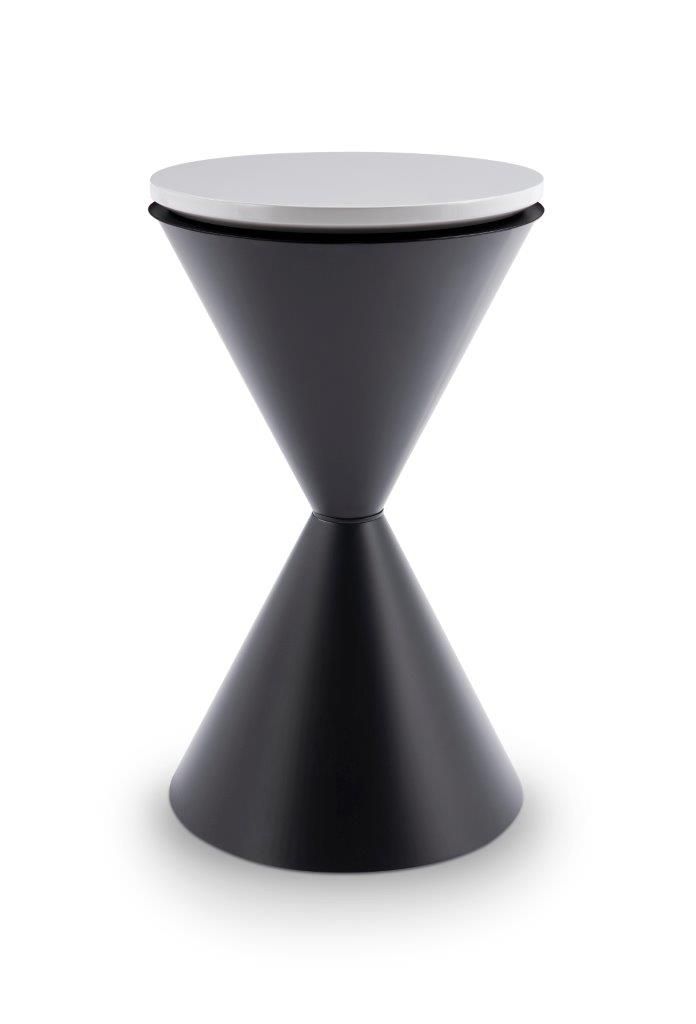 Gillmore Space Iona Collection Hourglass Side Table with Black Matt Powder Base