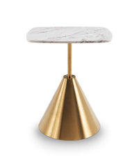 Gillmore Space Iona Collection Square Side Table with Brass Base