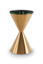 Gillmore Space Iona Collection Hourglass Side Table with Brushed Brass Base