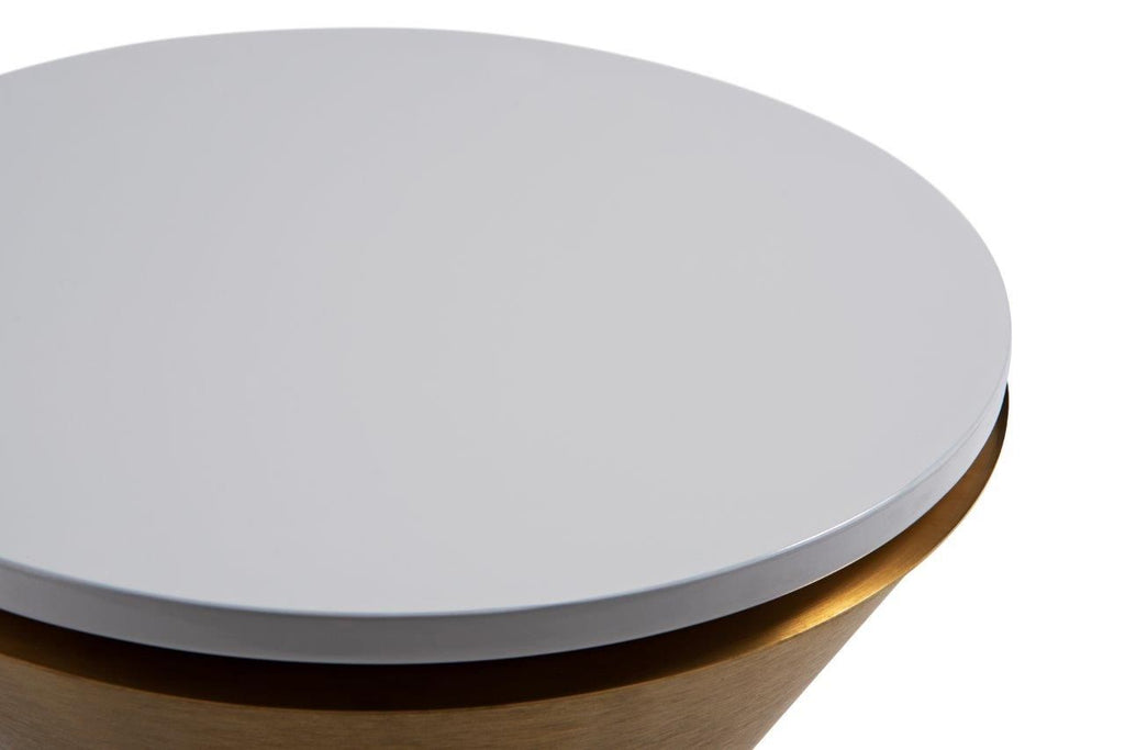 Gillmore Space Iona Collection Hourglass Side Table with Brushed Brass Base