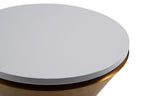 Gillmore Space Iona Collection Hourglass Side Table with Brushed Brass Base