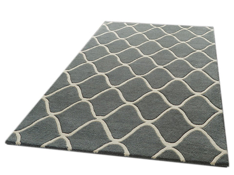 Think Rugs Hand Tufted Wool Collection - Elements EL 65 Blue