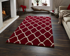 Think Rugs Hand Tufted Wool Collection - Elements EL 65 Red