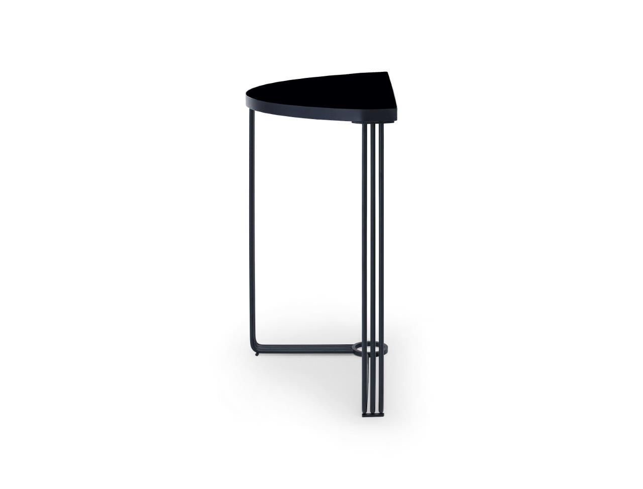 Gillmore Space Finn Collection Demi Lune Console Table with Matt Black Frame